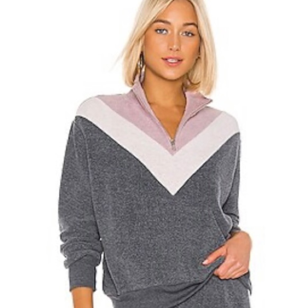 Wild fox chevron zip up sweatshirt